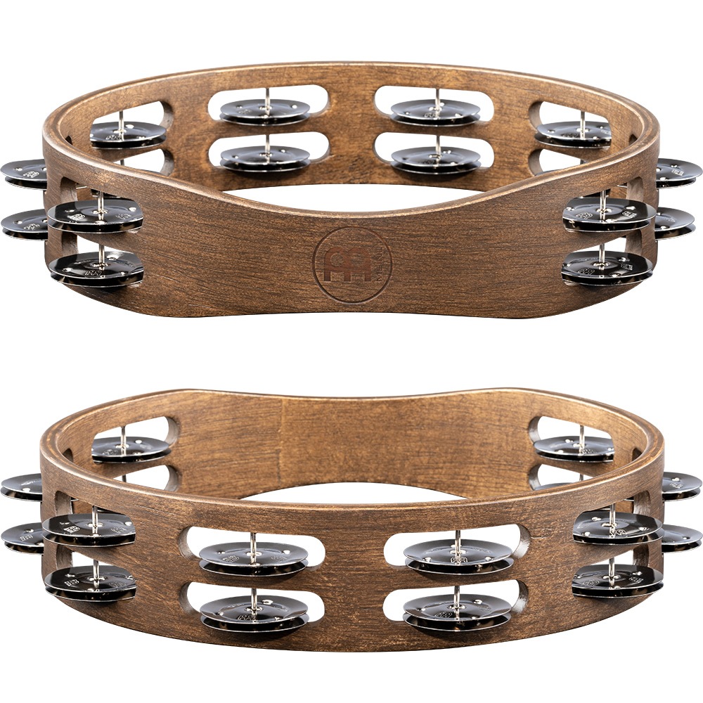 MEINL Percussion タンバリン TRADITIONAL WOOD SERIES ステンレス・スチール製ジングル(2rows) TA2WB【マイネル パーカッション ウッドタンバリン 10