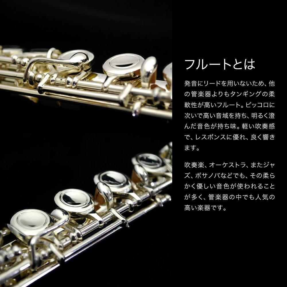 Soleil フルート シルバーメッキ仕上げ SFL-2/SV 単品(専用ケース、その他付属品付き)【ソレイユ SFL2SV 管楽器 木管楽器 FLUTE】
