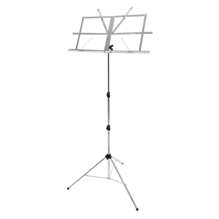 譜面台 軽量スチール製 MS-1ST/CR (ソフトケース付) [MS1ST スチール譜面台 クローム 折りたたみ譜面台]