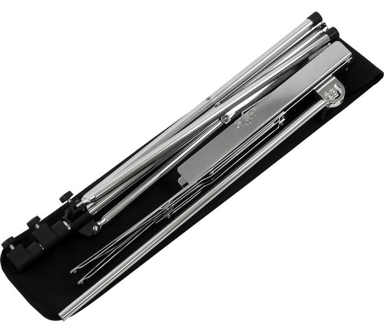 譜面台 軽量スチール製 MS-1ST/CR (ソフトケース付) [MS1ST スチール譜面台 クローム 折りたたみ譜面台]