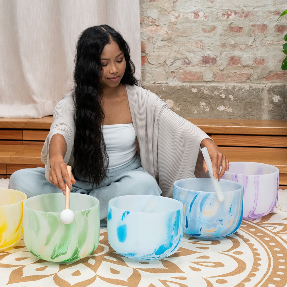 MEINL Sonic Energy マーブル・クリスタル・シンギングボウルセット MCSBSETCHA 【 マイネル ソニックエナジー MARBLE CRYSTAL SINGING BOWL ヨガ ヒーリング 瞑想 サウンドバス ウェルネス メンタルヘルス 音浴 癒し 】