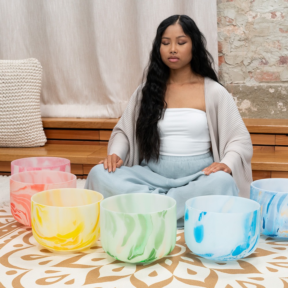 MEINL Sonic Energy マーブル・クリスタル・シンギングボウルセット MCSBSETCHA 【 マイネル ソニックエナジー MARBLE CRYSTAL SINGING BOWL ヨガ ヒーリング 瞑想 サウンドバス ウェルネス メンタルヘルス 音浴 癒し 】