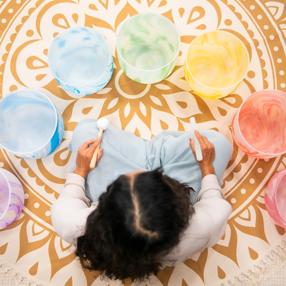 MEINL Sonic Energy マーブル・クリスタル・シンギングボウルセット MCSBSETCHA 【 マイネル ソニックエナジー MARBLE CRYSTAL SINGING BOWL ヨガ ヒーリング 瞑想 サウンドバス ウェルネス メンタルヘルス 音浴 癒し 】