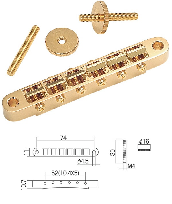 GOTOH ブリッジ GE104B/ゴールド 【ギターパーツのトップブランド・ゴトー】