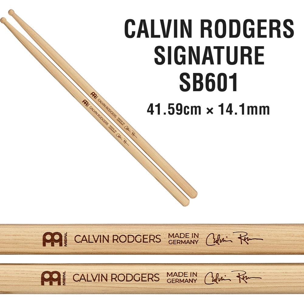 MEINL Stick & Brush ドラムスティック CALVIN RODGERS SIGNATURE アメリカンヒッコリー SB601【マイネル Roundチップ カルバン・ロジャース シグネチャー】