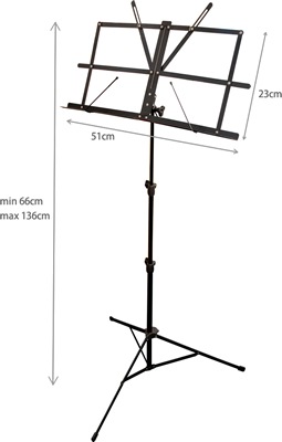 【2点以上でさらにお値引き！】折りたたみ式譜面台 MS-200J 軽量スチール製 ソフトケース付属 【KC 高さ・角度調整可能 コンパクト MS200J】
