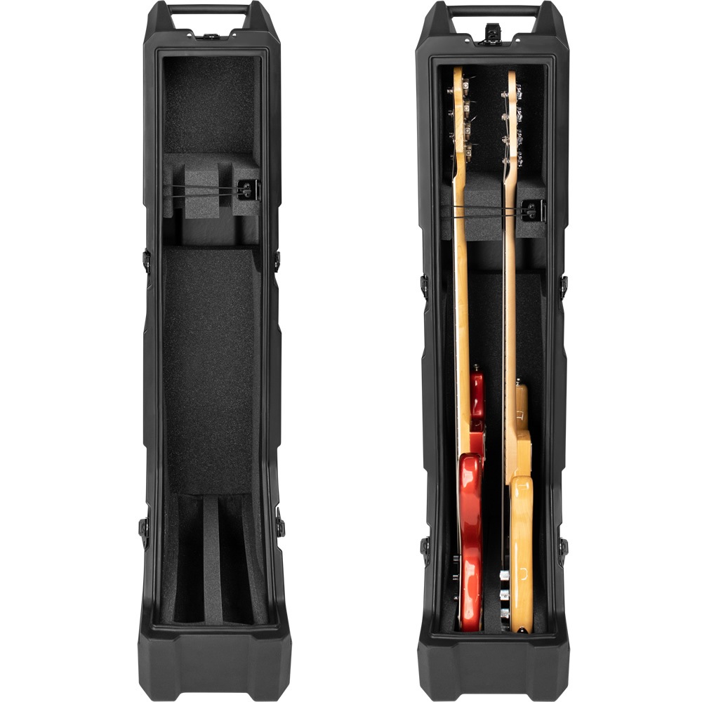 GATOR エレキベース用ハードケース 2本収納 ハンドル&ホイール付き Mini Vault Series GTR-MINIVAULT-B2 【 ゲーター ロト成形 ギタースタンド ステージラック キャスター付き 】【大型荷物】