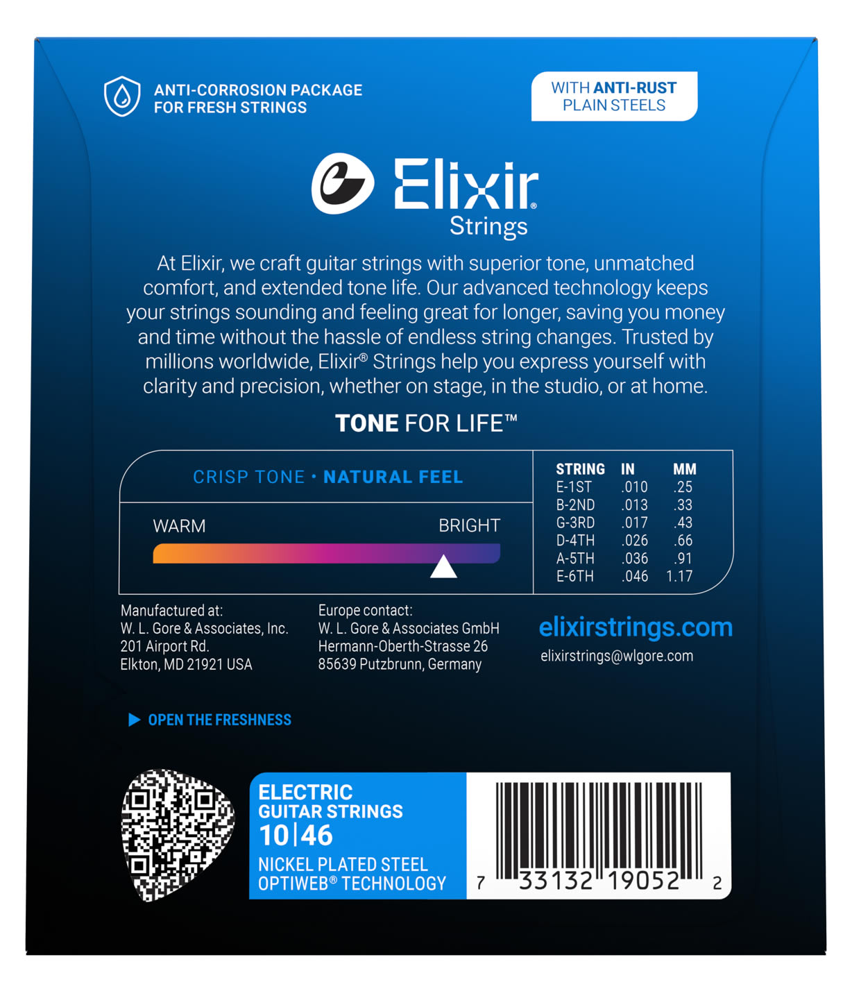 Elixir エリクサー エレキ弦 OPTIWEB Light [.010-.046] #19052 【国内