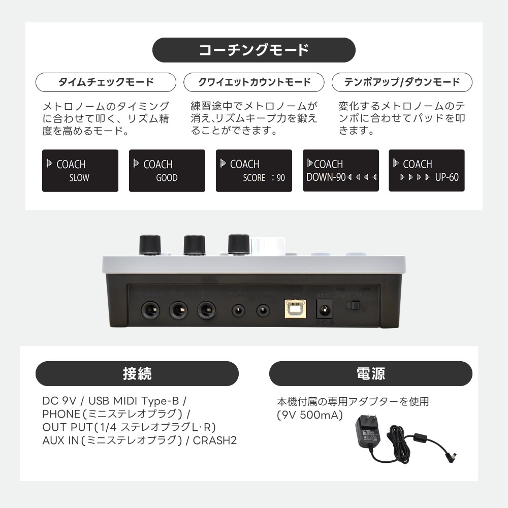 電子ドラム 基本セット メッシュパッド 4シンバル 仕様 GrooveLab HitSync Plus GLHS-05 イス、ヘッドフォン、電子ドラム【折りたたみ 防音 静音 初心者 入門 コンパクト メッシュ デジタル ドラム GLHS05】