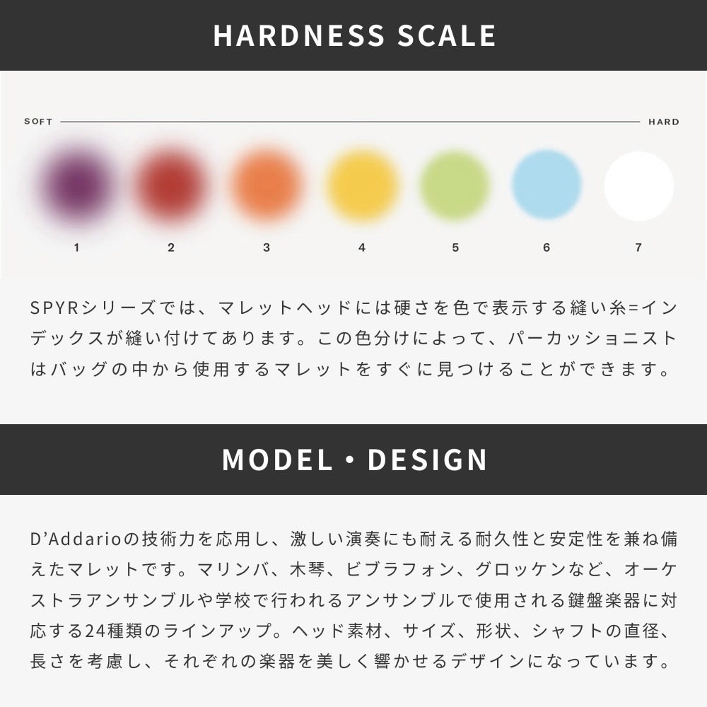 PROMARK マリンバマレット SPYR Series SM5 Hard【プロマーク キーボードマレット 鍵盤マレット Marimba Mallet パーカッション 打楽器 バチ】