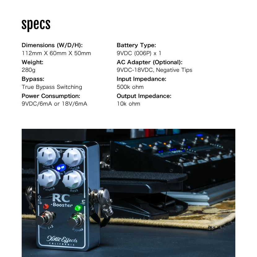 RC BOOSTER V2 Xotic ブースター 【 RCB-V2 エキゾチック RCブースター Version 2 エフェクター 】【ピック10枚セット付き！ 】