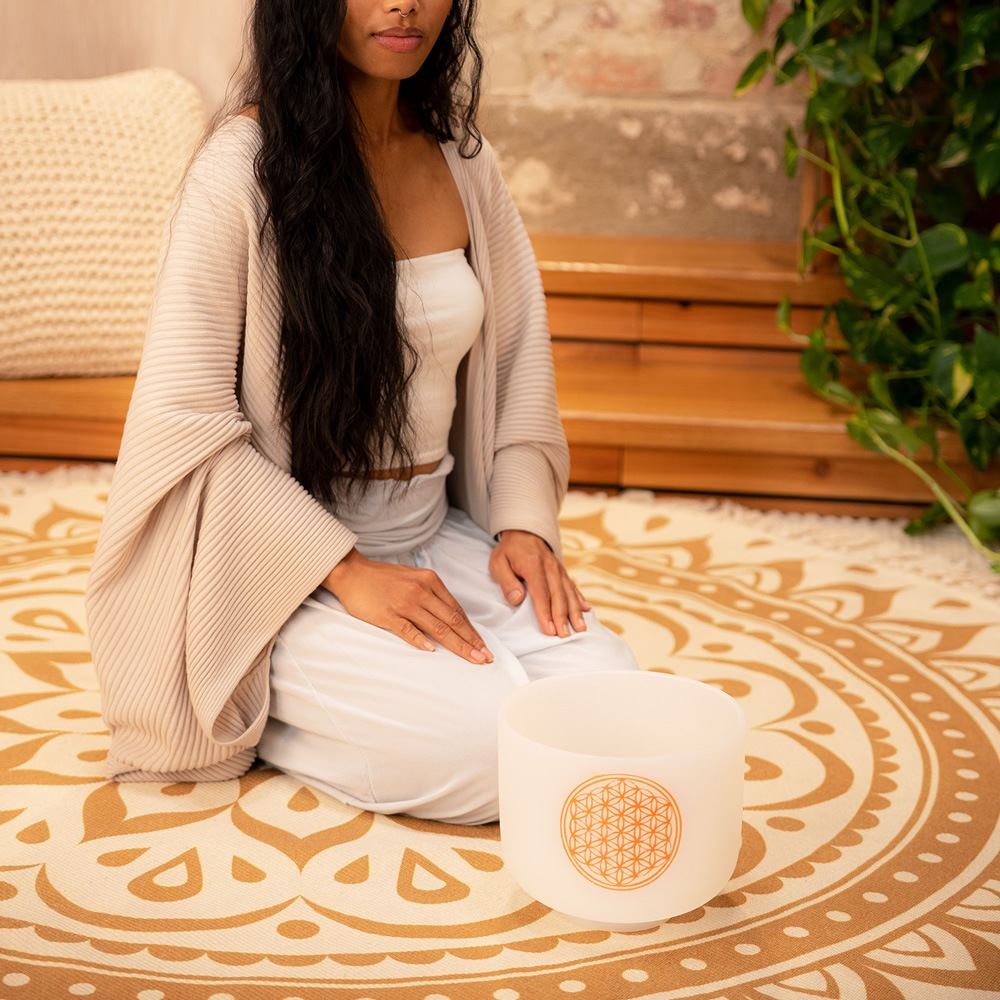 MEINL Sonic Energy クリスタルシンギングボウル 8インチ フラワーオブライフ PCSB8FOL 【 マイネル ソニックエナジー CRYSTAL SINGING BOWLS ヨガ ヒーリング 瞑想 サウンドバス スピリチュアル ウェルネス 音浴 神聖幾何学模様 】