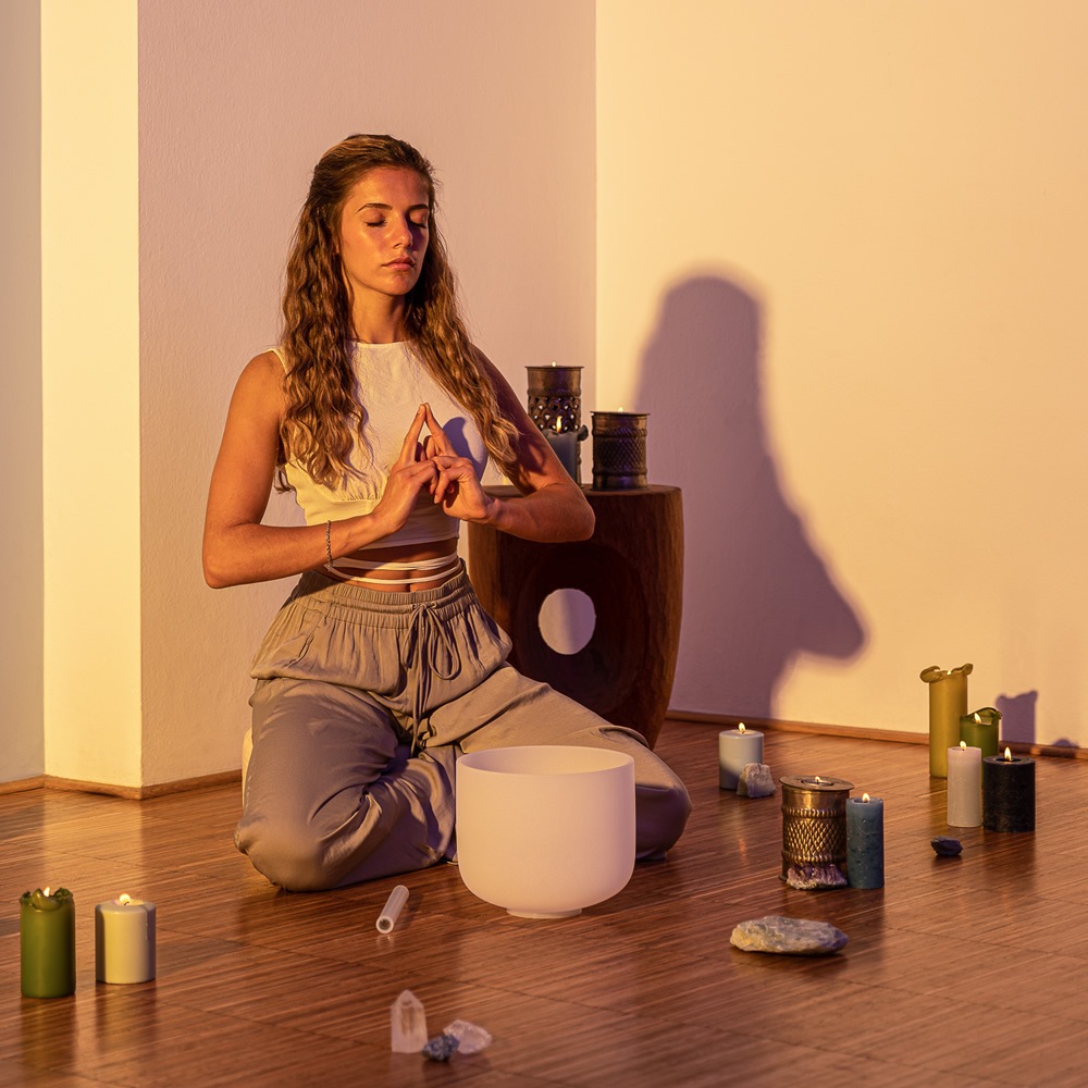 MEINL Sonic Energy クリスタル・シンギングボウル 9インチ ブロウチャクラ CSB9A【マイネル ソニックエナジー CRYSTAL SINGING BOWL ヨガ ヒーリング 瞑想】