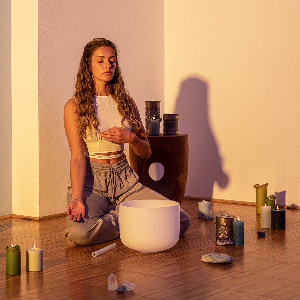 MEINL Sonic Energy クリスタル・シンギングボウル 11インチ ハートチャクラ CSB11F【マイネル ソニックエナジー CRYSTAL SINGING BOWL ヨガ ヒーリング 瞑想】