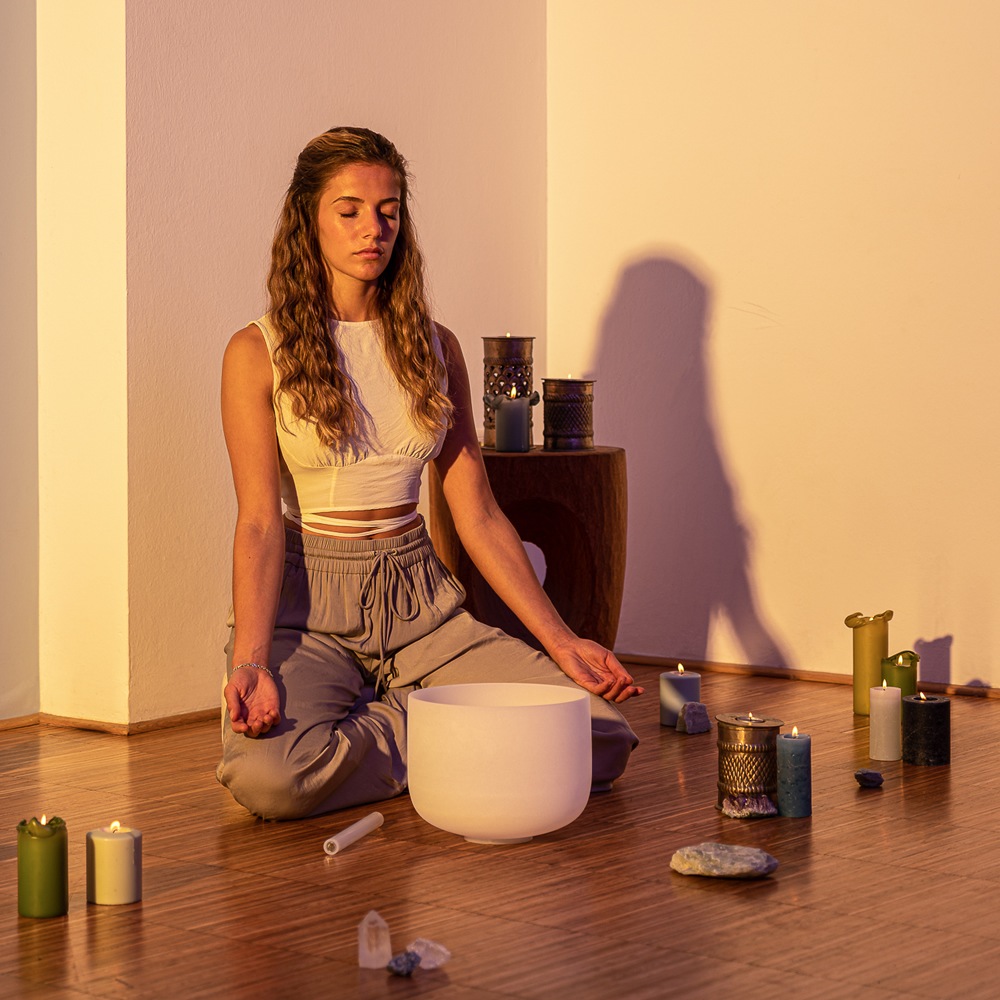 MEINL Sonic Energy クリスタル・シンギングボウル 10インチ ハートチャクラ CSB10F【マイネル ソニックエナジー CRYSTAL SINGING BOWL ヨガ ヒーリング 瞑想】