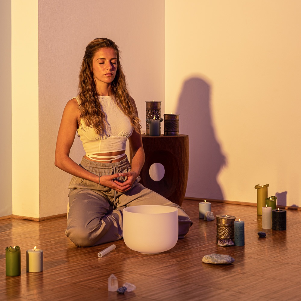 MEINL Sonic Energy クリスタル・シンギングボウル 10インチ スロートチャクラ CSB10G【マイネル ソニックエナジー CRYSTAL SINGING BOWL ヨガ ヒーリング 瞑想】