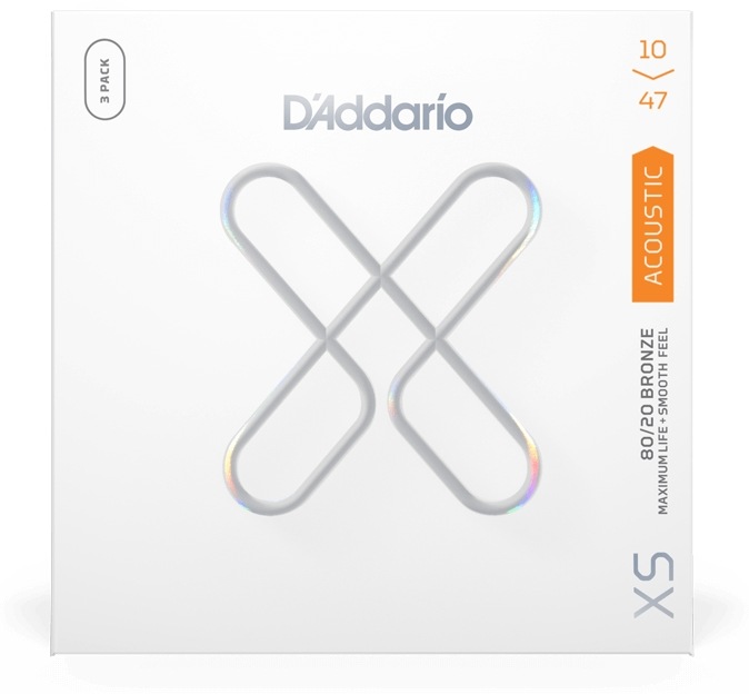 D'Addario アコースティックギター弦 XSABR1047-3P Extra Light 010-047［ダダリオ アコギ 3セットパック コーティング 80/20 ブロンズ]【ゆうパケット対応】
