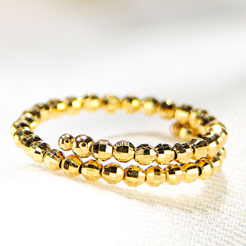 【フリーサイズ】純金 ミラーボール サイズフリー リング【送料無料】人気 新作 ゴールド 可愛い 指輪 K24 ゴールドリング フィットリング 人気 代引手数料無料 品質保証書 レディース ジュエリー ギフト 誕生日 女性 贈り物 ご褒美 スパイラル　サイズフリー