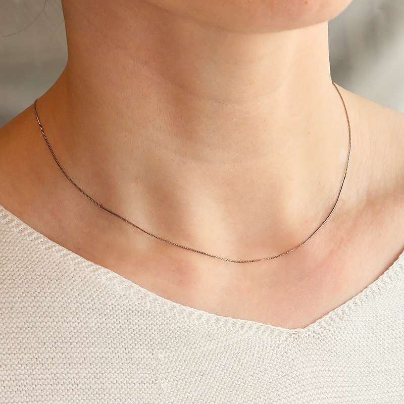 プラチナ(Pt850) ピンスライドネックレス45cm