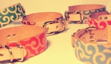 大唐草　全6色　Framer WIDE グラフィック手仕上げ　本革首輪　真鍮無垢金具 サイズSS～LL ベルト幅30mm/40mm #33ooka