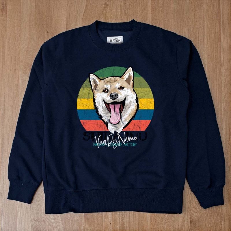 SAKURA DOGWARE FACTORY 名入れ　ユニセックス　クルーネックスウェット　トレーナー　柴犬　SHIBA INU