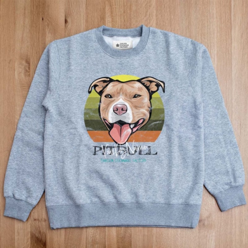 SAKURA DOGWARE FACTORY 名入れ　ユニセックス　クルーネックスウェット　トレーナー ピットブル