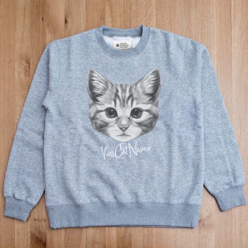 SAKURA DOGWARE FACTORY 名入れ　ユニセックス　クルーネックスウェット　トレーナー　猫