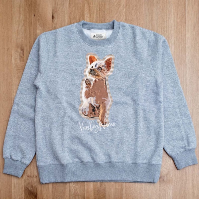 SAKURA DOGWARE FACTORY 名入れ　ユニセックス　クルーネックスウェット　トレーナー　ヨークシャテリア