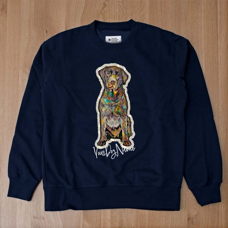 SAKURA DOGWARE FACTORY 名入れ　ユニセックス　クルーネックスウェット　トレーナー ラブラドールレトリバー