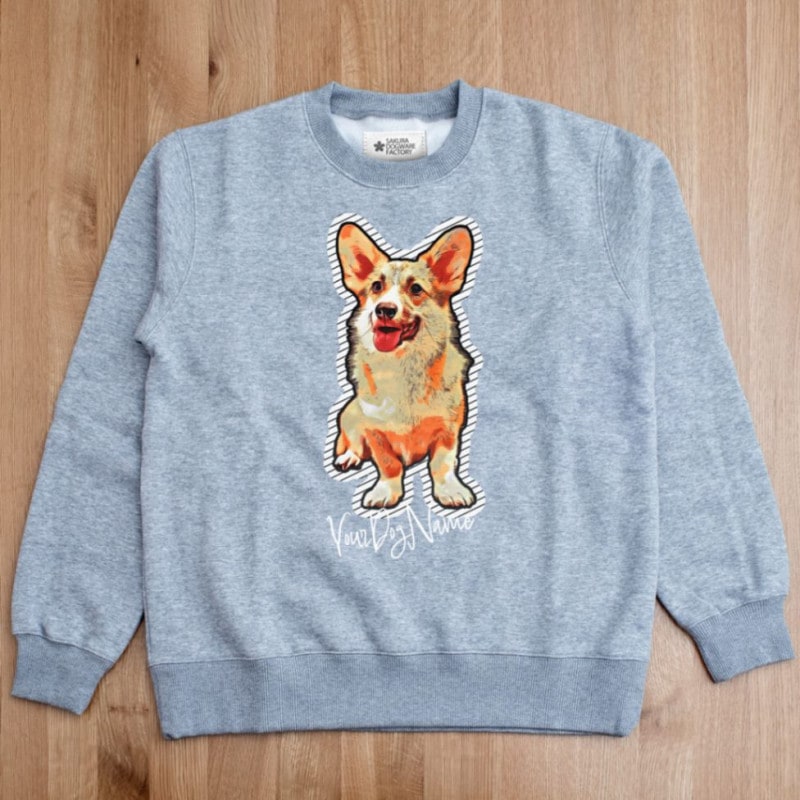 SAKURA DOGWARE FACTORY 名入れ　ユニセックス　クルーネックスウェット　トレーナー　ウェルシュ・コーギー・ペンブローク