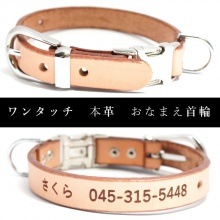 ワンタッチ　本革首輪　特注　A88889 　サイズSS  ※グラフィック赤水玉　#23168 ※10mm幅なまえプレート　※鈴追加　※　サル革追加|特注
