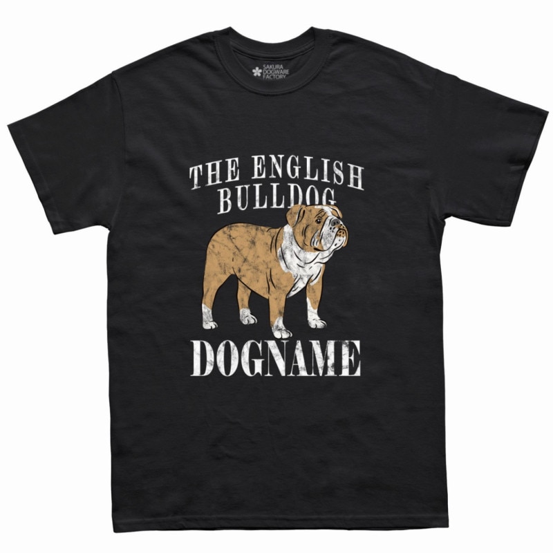 SAKURA DOGWARE FACTORY 名入れ　ユニセックス　Tシャツ イングリッシュブルドッグ　6008