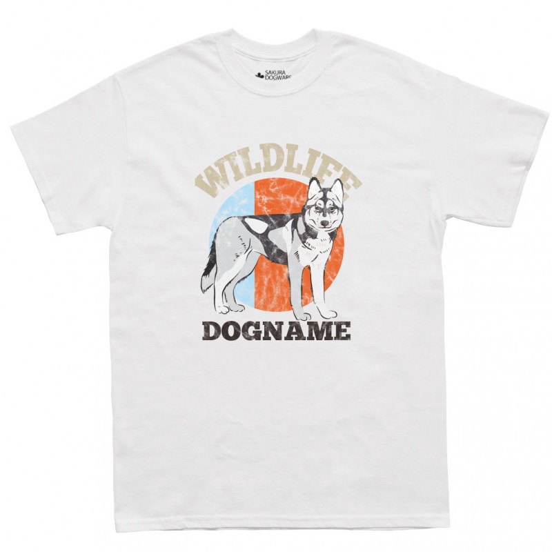 SAKURA DOGWARE FACTORY 名入れ　ユニセックス　Tシャツ シベリアンハスキー　6009