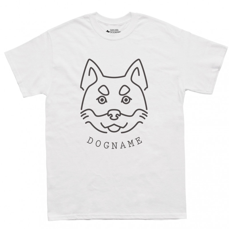SAKURA DOGWARE FACTORY 名入れ　ユニセックス　Tシャツ　シンプルライン 柴犬　6011