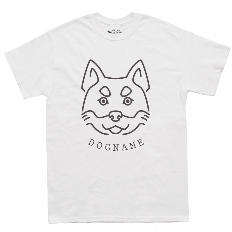 SAKURA DOGWARE FACTORY 名入れ　ユニセックス　Tシャツ　シンプルライン 柴犬　6011