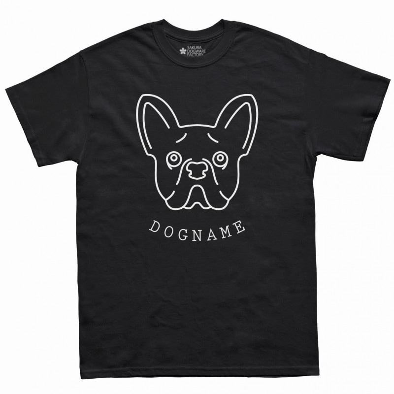 SAKURA DOGWARE FACTORY 名入れ　ユニセックス　Tシャツ　シンプルライン フレブル　フレンチブルドッグ　6014