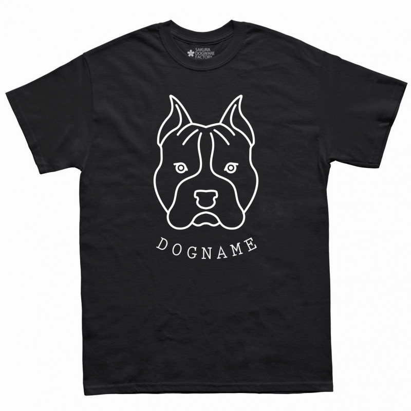 SAKURA DOGWARE FACTORY 名入れ　ユニセックス　Tシャツ　シンプルライン　ピットブル　ブリー　6018