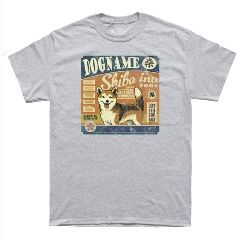 SAKURA DOGWARE FACTORY 名入れ　ユニセックス　Tシャツ　柴犬 ヴィンテージプリント　6041