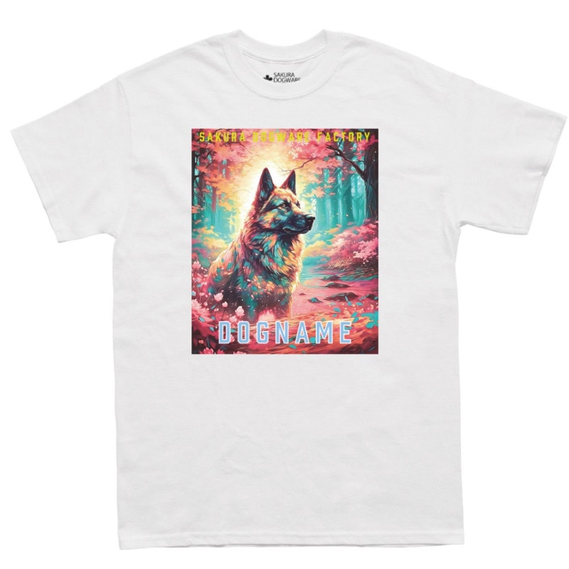 SAKURA DOGWARE FACTORY 名入れ　ユニセックス　Tシャツ　ジャーマンシェパード 6051
