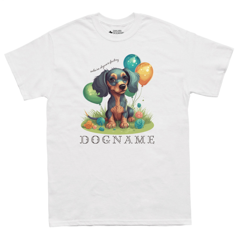 SAKURA DOGWARE FACTORY 名入れ　ユニセックス　Tシャツ　ダックスフンド 6056