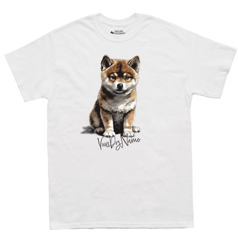 SAKURA DOGWARE FACTORY 名入れ　ユニセックス　Tシャツ　柴犬 6060