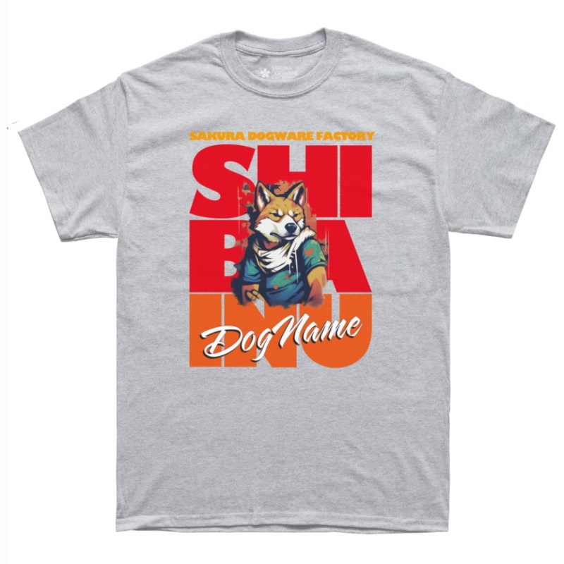 SAKURA DOGWARE FACTORY 名入れ　ユニセックス　Tシャツ　柴犬　6075