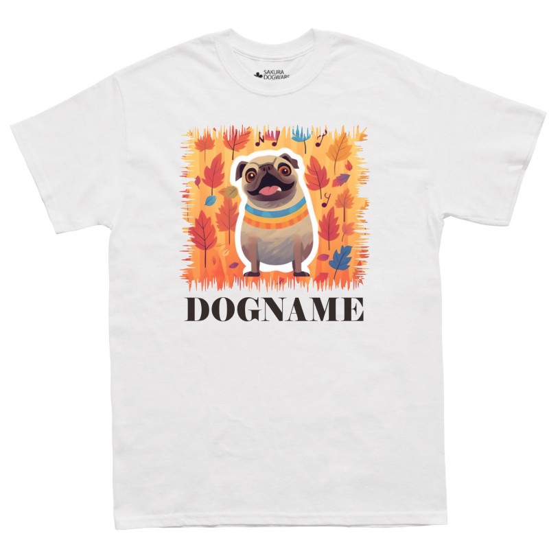 SAKURA DOGWARE FACTORY 名入れ　ユニセックス　Tシャツ　パグ　6083