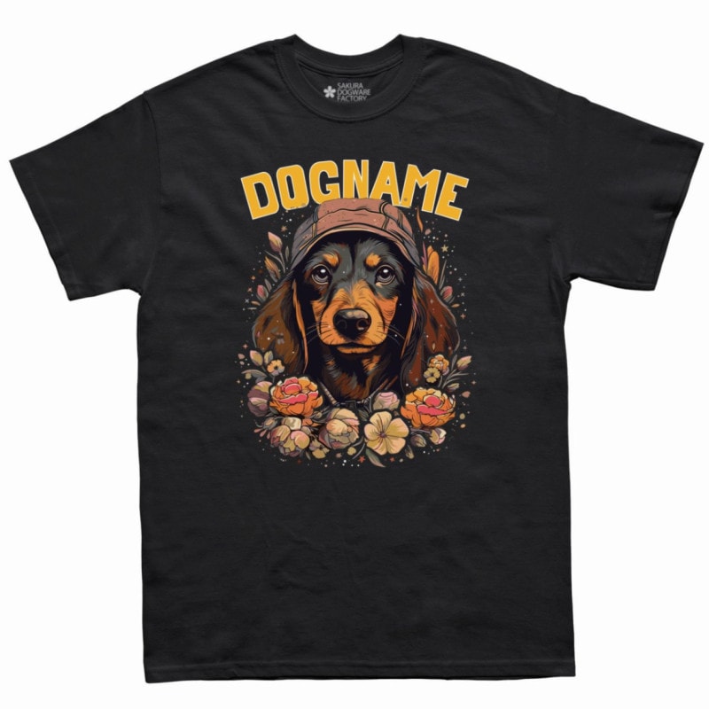 SAKURA DOGWARE FACTORY 名入れ　ユニセックス　Tシャツ　ダックスフンド　6087