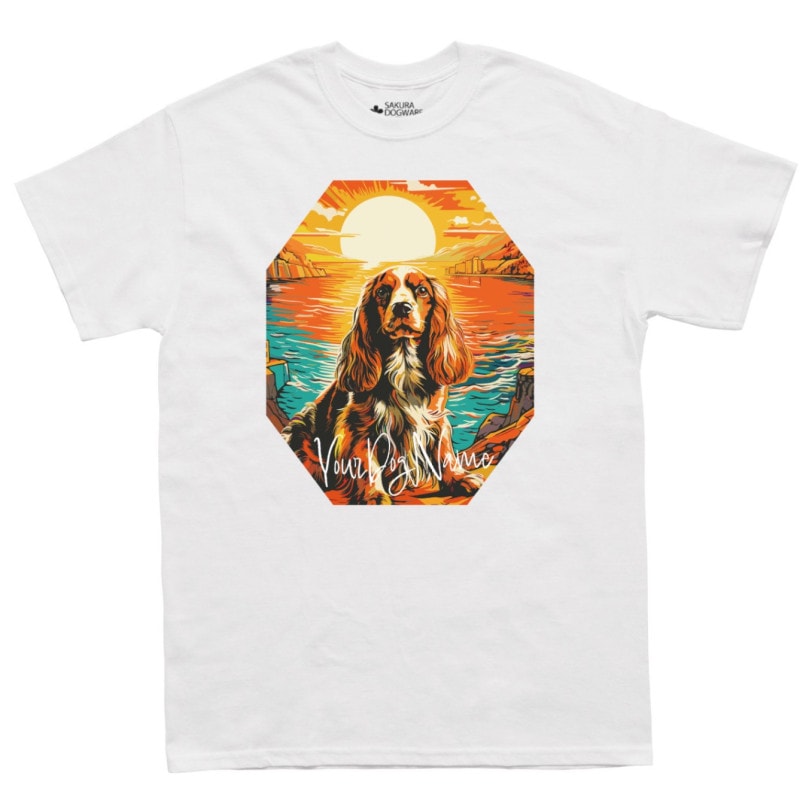 SAKURA DOGWARE FACTORY 名入れ　ユニセックス　Tシャツ　キャバリア・キング・チャールズ・スパニエル　6099