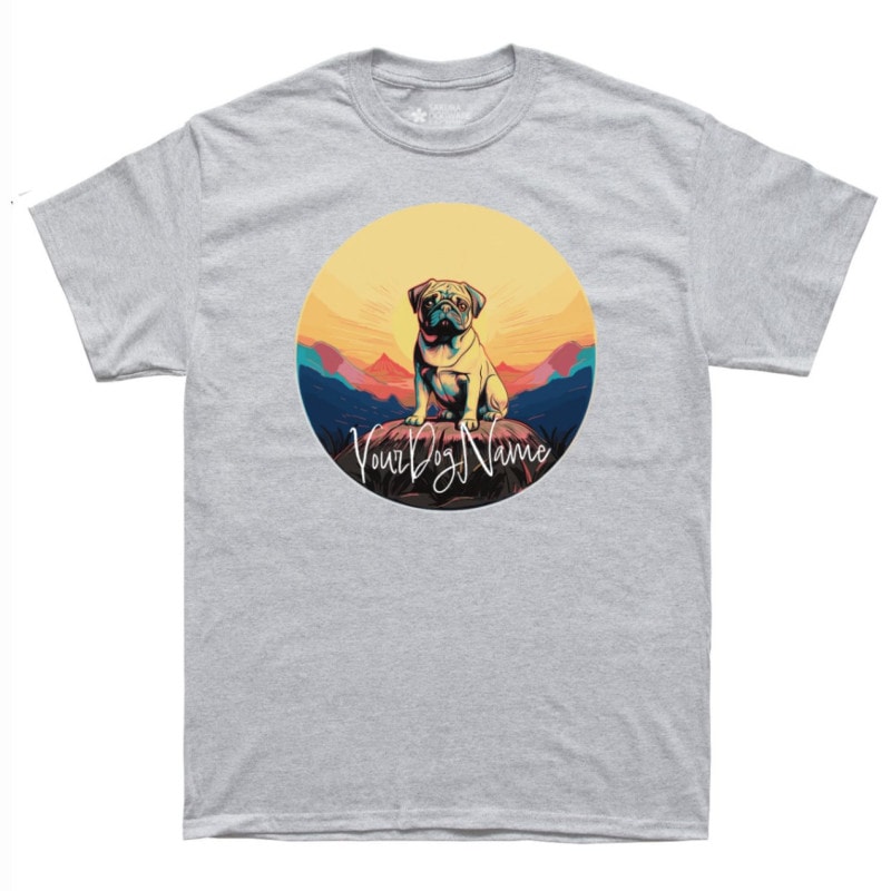 SAKURA DOGWARE FACTORY 名入れ　ユニセックス　Tシャツ　パグ　6100