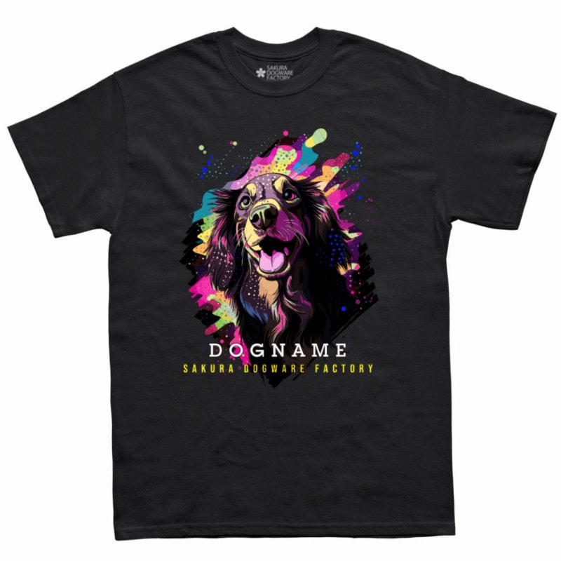 SAKURA DOGWARE FACTORY 名入れ　ユニセックス　Tシャツ　ミニチュアダックスフンド　6119