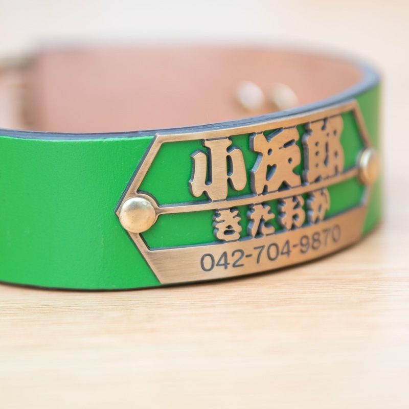 ※修理　金具プレート再利用首輪交換(切り文字彫刻真鍮プレート付おなまえ首輪専用)　ベルト幅30mm #xt1001