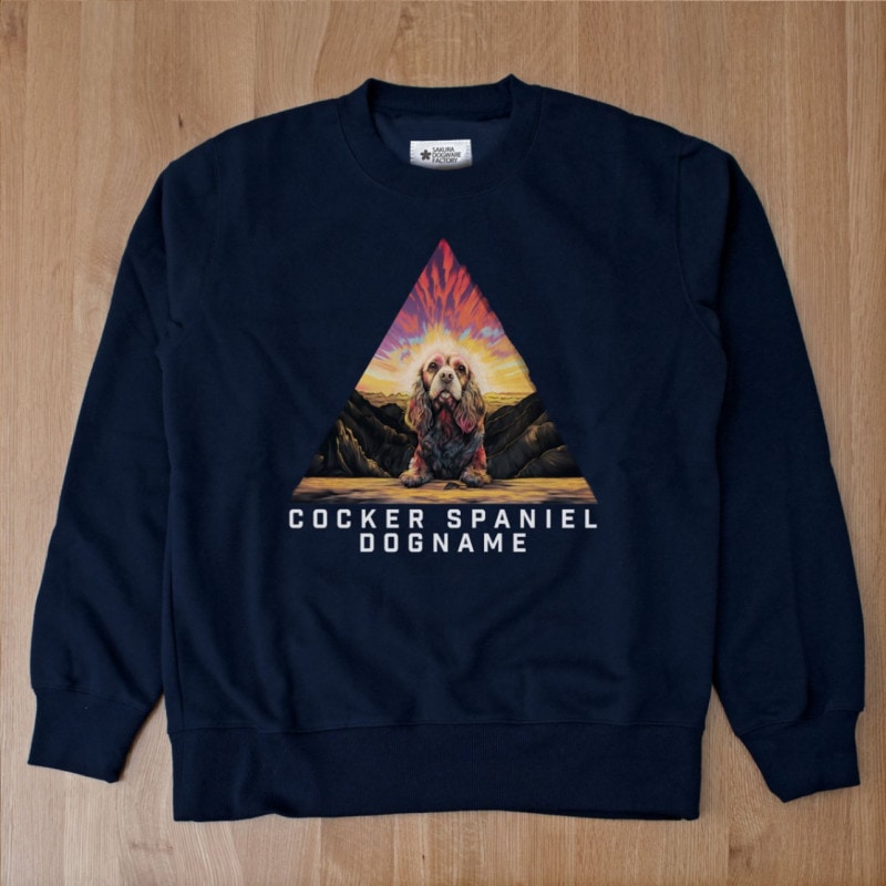 SAKURA DOGWARE FACTORY 名入れ　ユニセックス　クルーネックスウェット　アメリカンコッカースパニエル　　8049