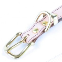 SAKURA DOGWARE ヌメ革　三角スタッズ　真鍮無垢金具　SS首輪(小型犬・超小型犬・猫用　/　首周り18.5-28.5cm)　ヌメ　A1116|デザイン本革首輪